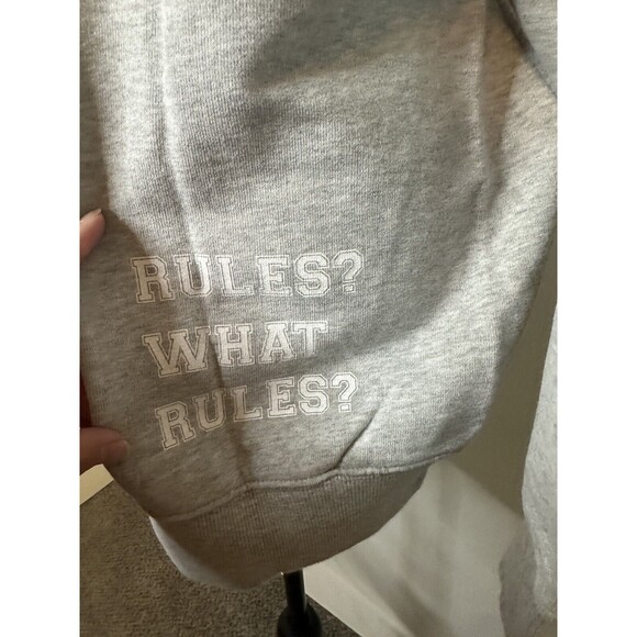 OFFLINE AERIE Oversized Embroidered Gray Crewneck Pullover Sweater XS NWT - Picture 7 of 12